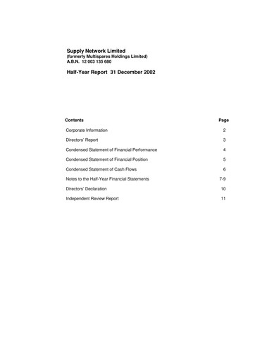 Thumbnail Supply Network Limited Half-year Report 2002-h2