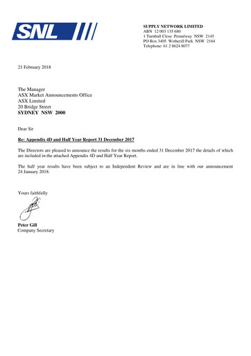 Thumbnail Supply Network Limited Half-year Report 2017-h2