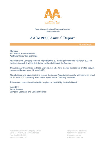 Vorschaubild Australian Agricultural Company Jahresbericht 2023