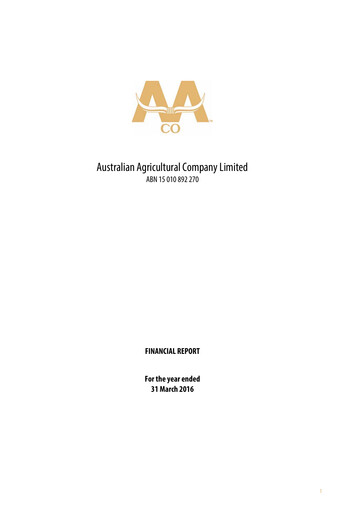 Thumbnail Australian Agricultural Company Financial Report 2016