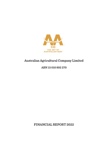 Thumbnail Australian Agricultural Company Financial Report 2022