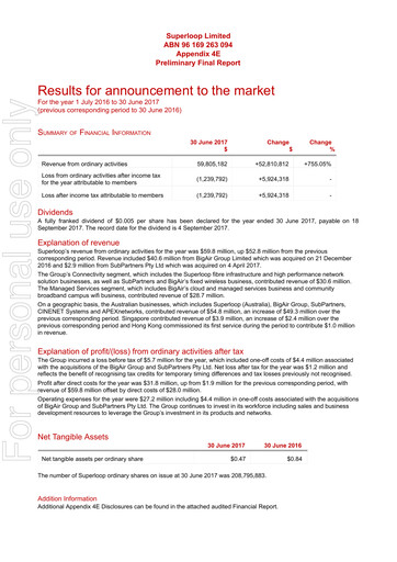 Thumbnail Superloop Limited Financial Report 2017