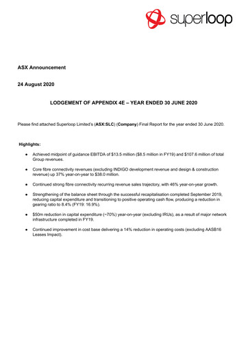 Thumbnail Superloop Limited Financial Report 2020