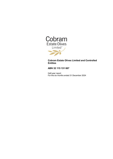 Thumbnail Cobram Estate Olives Financial Report 2025-h1