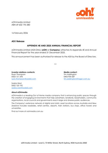 Thumbnail oOh!media Limited Financial Statement 2025