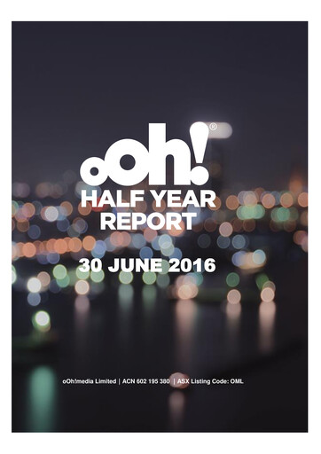 Thumbnail oOh!media Limited Half-year Report 2016-h1