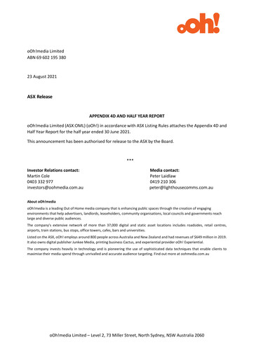 Thumbnail oOh!media Limited Half-year Report 2021-h1