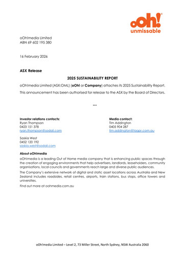 Thumbnail oOh!media Limited Sustainability Report 2025