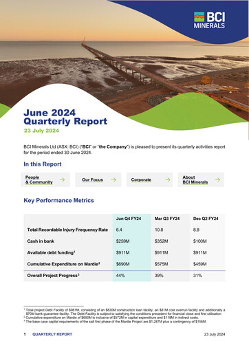 Thumbnail BCI Minerals Limited Quarterly Report 2024-q4