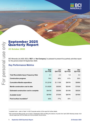 Thumbnail BCI Minerals Limited Quarterly Report 2025-q3