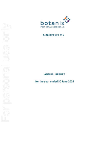 Thumbnail Botanix Pharmaceuticals Annual Report 2024