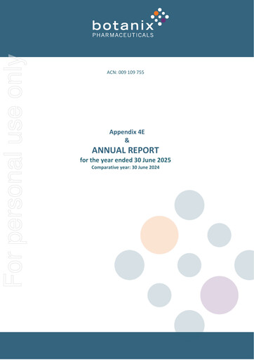 Thumbnail Botanix Pharmaceuticals Annual Report 2025