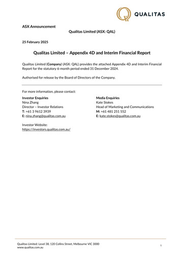 Thumbnail Qualitas Limited Financial Report 2025-h1
