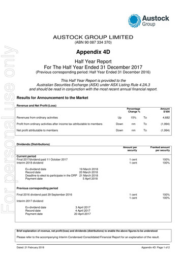 Thumbnail Generation Development Group Financial Report 2018-h1