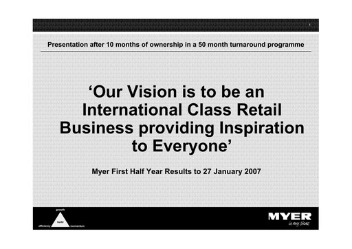 Thumbnail Myer Holdings Half-year Report 2007-h1