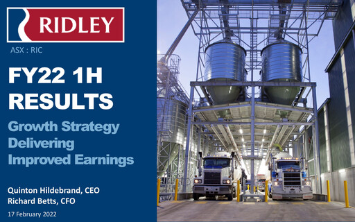 Thumbnail Ridley Corporation Half-year Report 2022-h1
