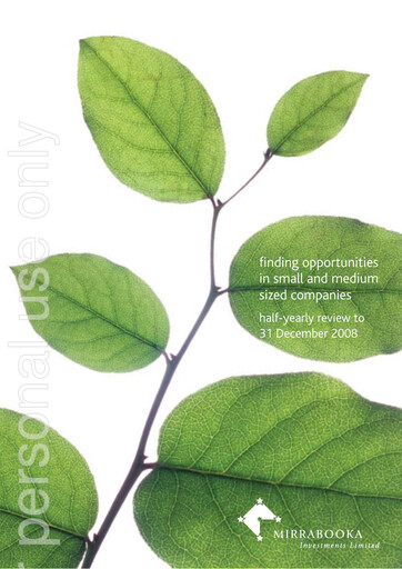 Thumbnail Mirrabooka Investments Limited Financial Statement 2009-h1