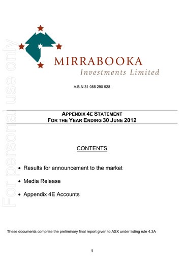 Thumbnail Mirrabooka Investments Limited Financial Statement 2012