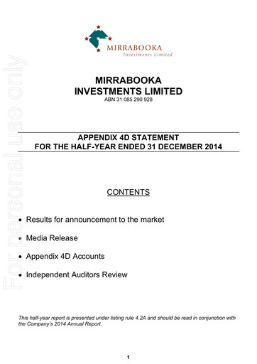 Thumbnail Mirrabooka Investments Limited Financial Statement 2015-h1