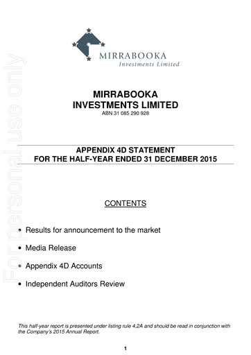 Thumbnail Mirrabooka Investments Limited Financial Statement 2016-h1