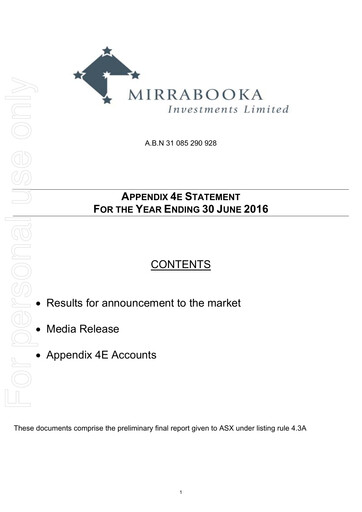 Thumbnail Mirrabooka Investments Limited Financial Statement 2016