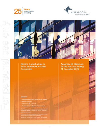 Thumbnail Mirrabooka Investments Limited Financial Statement 2025-h1