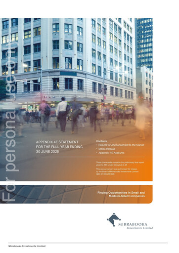 Thumbnail Mirrabooka Investments Limited Financial Statement 2025