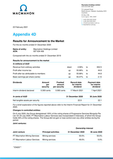 Thumbnail Macmahon Holdings Half-year Report 2021-h1