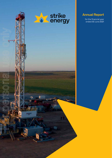 Thumbnail Strike Energy Annual Report 2021
