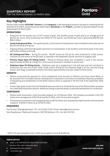 Thumbnail Pantoro Limited Quarterly Report 2026-q1