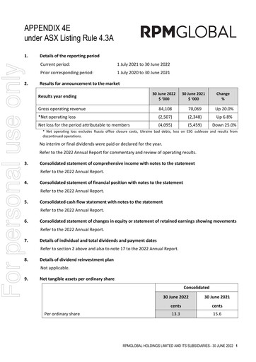 Thumbnail RPMGlobal Holdings Limited Financial Report 2022