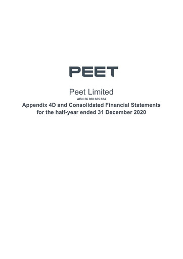 Thumbnail Peet Limited Financial Report 2021-h1