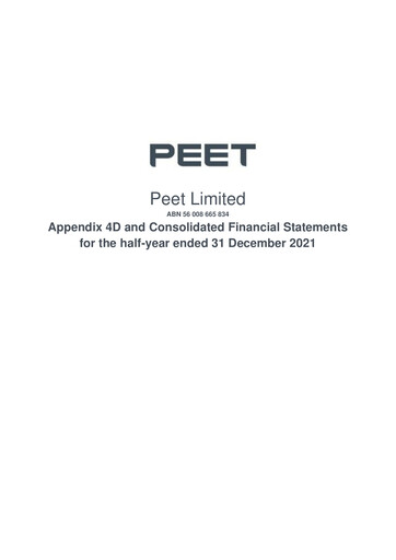 Thumbnail Peet Limited Financial Report 2022-h1