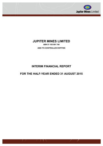 Thumbnail Jupiter Mines Limited Half-year Report 2016-h1