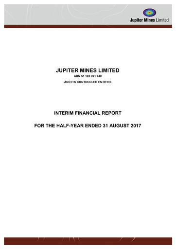 Thumbnail Jupiter Mines Limited Half-year Report 2018-h1