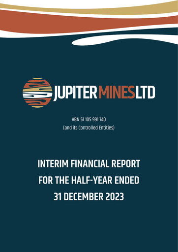 Thumbnail Jupiter Mines Limited Half-year Report 2024-h1