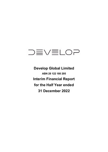 Miniature Develop Global Limited Rapport semestriel 2022-h1