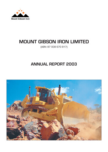 Thumbnail Mount Gibson Iron Annual Report 2003