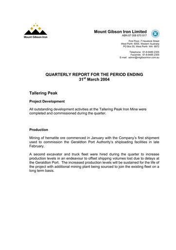 Vorschaubild Mount Gibson Iron Quartalsbericht 2004-q3