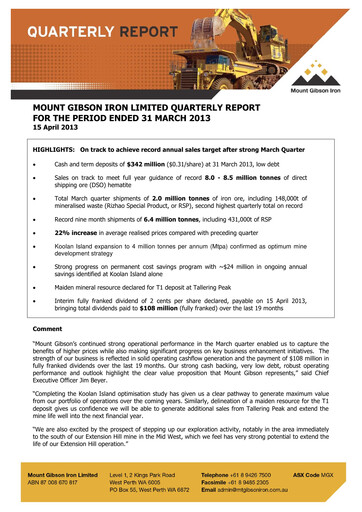 Vorschaubild Mount Gibson Iron Quartalsbericht 2013-q3