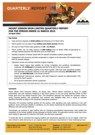Vorschaubild Mount Gibson Iron Quartalsbericht 2015-q3