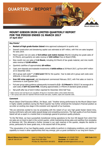 Vorschaubild Mount Gibson Iron Quartalsbericht 2017-q3
