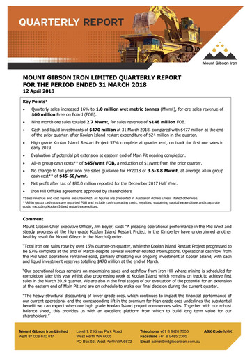 Vorschaubild Mount Gibson Iron Quartalsbericht 2018-q3