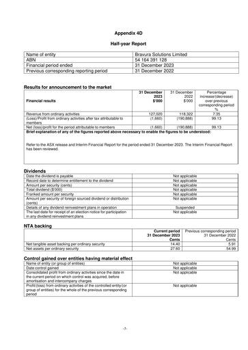 Thumbnail Bravura Solutions Financial Report 2024-h1