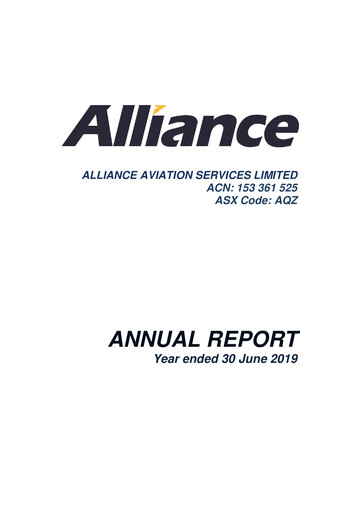 Vorschaubild Alliance Aviation Services Jahresbericht 2019