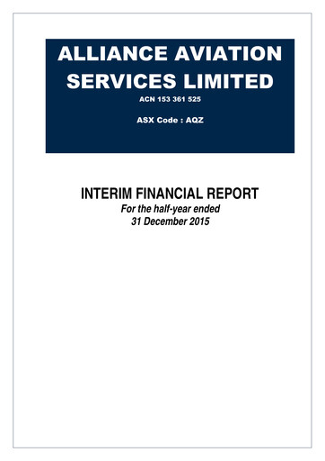 Thumbnail Alliance Aviation Services Financial Report 2016-h1