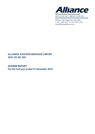 Thumbnail Alliance Aviation Services Financial Report 2020-h1