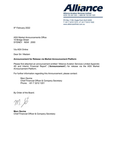 Thumbnail Alliance Aviation Services Financial Report 2022-h1