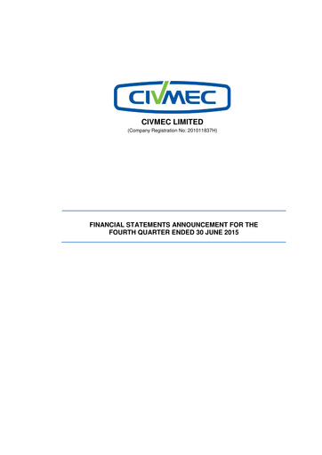 Thumbnail Civmec Limited Financial Report 2015