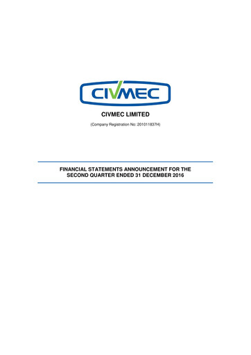 Thumbnail Civmec Limited Financial Report 2017-h1